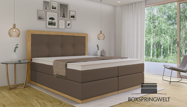 Lit Boxspring Claire 120 x 220 cm Crush Taupe
