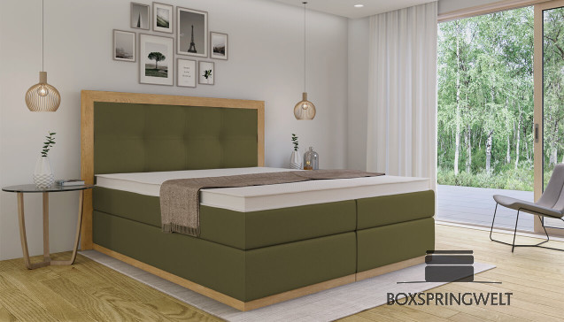 Lit Boxspring Claire 120 x 220 cm Crush Olive