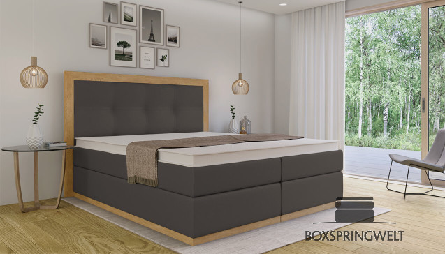 Lit Boxspring Claire 180 x 200 cm Crush Anthracite