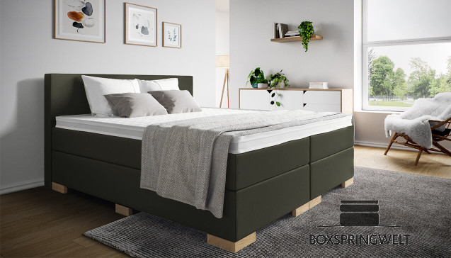 Lit Boxspring Paul en Tennessee vert foncé