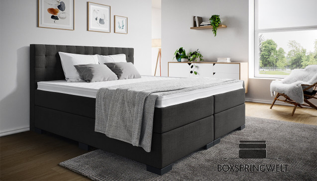 Lit Boxspring Paul en Golf Gris foncé