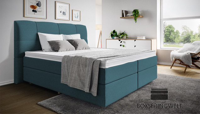 Lit Boxspring Paul in Board Petrol