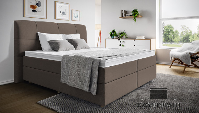 Lit boxspring Paul in Board Taupe