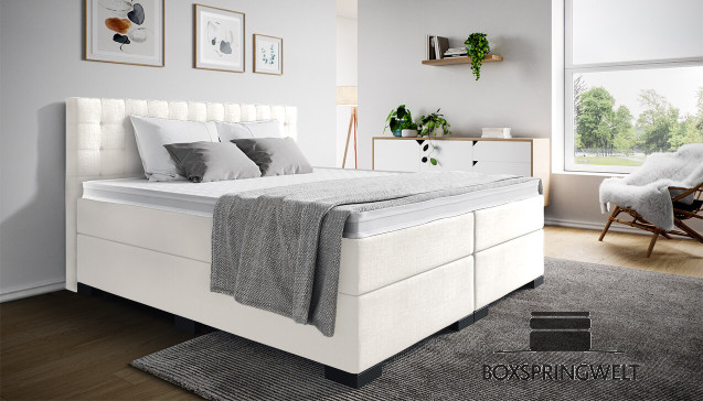 Lit Boxspring Paul en blanc golf