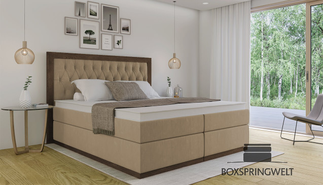 Lit Boxspring Claire 180 x 200 cm Adore Beige   