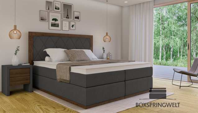 Lit Boxspring Claire 120 x 220 cm Luca Anthracite