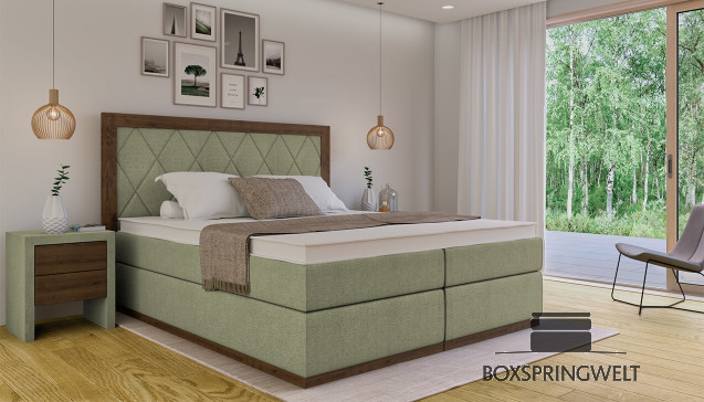 Lit Boxspring Claire 180 x 200 cm Luca Eucalyptus