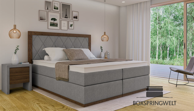 Lit Boxspring Claire 120 x 220 cm Luca Taupe