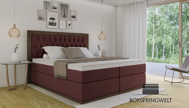 Lit Boxspring Claire 120 x 220 cm Adore Winered