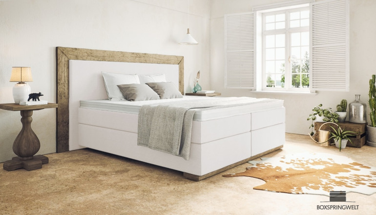 Lit Boxspring Diego 160 x 220 cm en Cream