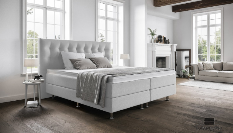 Lit Boxspring Paula in Board Zink