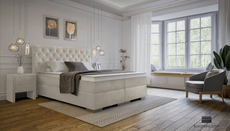 Lit Boxspring Antonia en Adore Ecru   