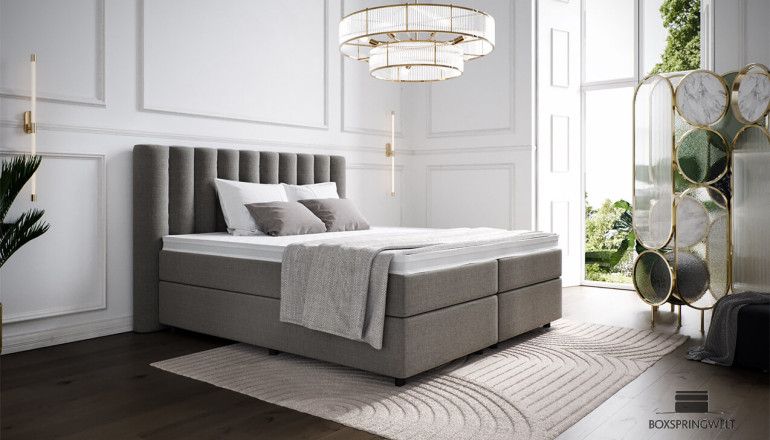 Lit Boxspring Diana en housse Mine Hunter