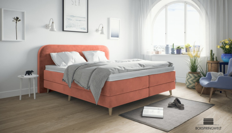 Lit Boxspring Meghan 120 x 220 cm en Adore Blossom