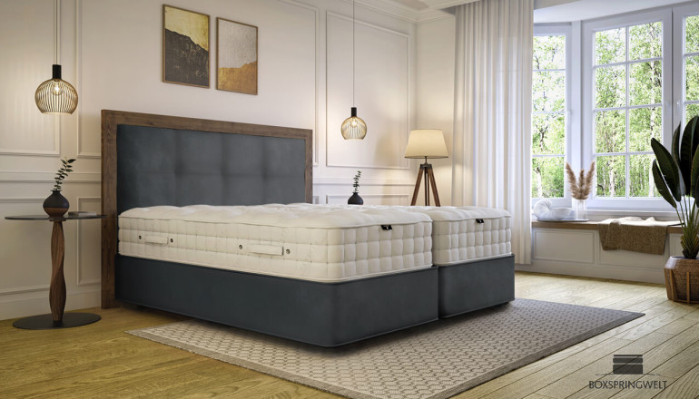 Lit Boxspring Amalia en bleu Bull