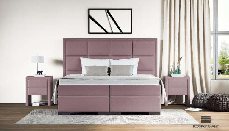 Lit Boxspring Vincent 280 x 210 cm en Luca Lila