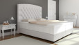 Lit Boxspring Charles 160 x 200 cm en Silk Blanc sans oreilles