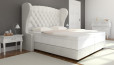 Lit Boxspring Charles 160 x 200 cm en blanc crush