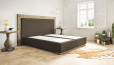 Lit Boxspring Diego sans matelas 140 x 210 cm en cuir marron clair