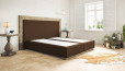 Lit Boxspring Diego sans matelas 140 x 210 cm en cuir brun doré