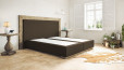 Lit Boxspring Diego sans matelas 140 x 210 cm en cuir brun