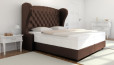 Lit Boxspring Charles 160 x 220 cm en Crush chocolat