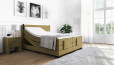 Lit Boxspring Konrad 120 x 200 cm avec moteur en planche Olive