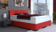 Lit Boxspring Tony en similicuir 80 x 200 cm en rouge