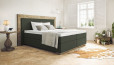 Lit Boxspring Diego 180 x 220 cm en cuir vert foncé