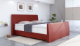 Lit Boxspring en similicuir Abel 80 x 210 cm en rouge