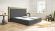 Lit Boxspring Diego sans matelas 140 x 210 cm en gris