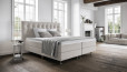 Lit Boxspring Paula en planche gris clair