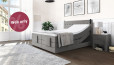 Lit Boxspring Judy 200x210 en gris ; tête de lit affleurante