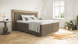 Lit Boxspring Diego 180 x 220 cm en cuir marron clair