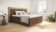 Lit Boxspring Diego 180 x 220 cm en cuir brun doré