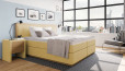 Lit Boxspring Max 160 x 210 cm en planche jaune