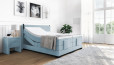 Lit Boxspring Konrad 120 x 200 cm avec moteur en planche Bleu clair