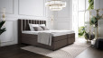 Lit Boxspring Diana en housse Mine Chocolat