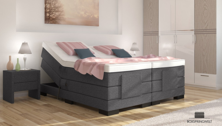 Boxspringbett Berta 180 x 200 cm mit Motor in Anthrazit