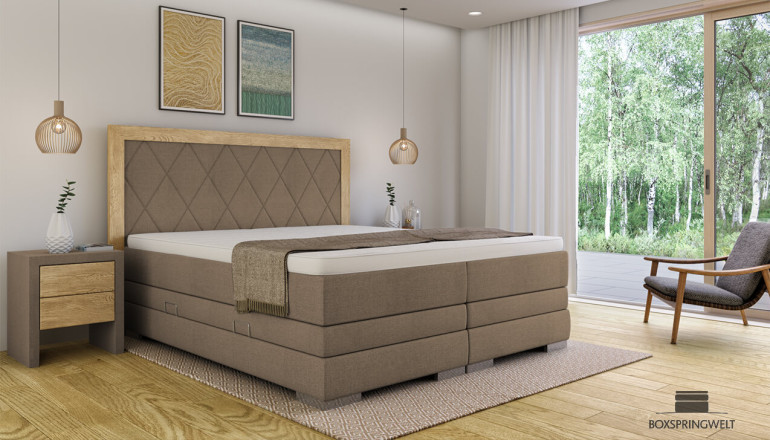 Boxspringbett Astrid 180 x 200 cm Luca Taupe