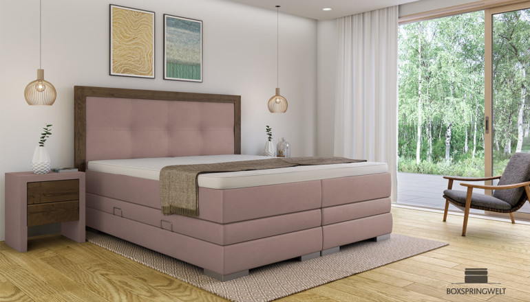 Boxspringbett Astrid 200 x 200 cm Bull Magnolia