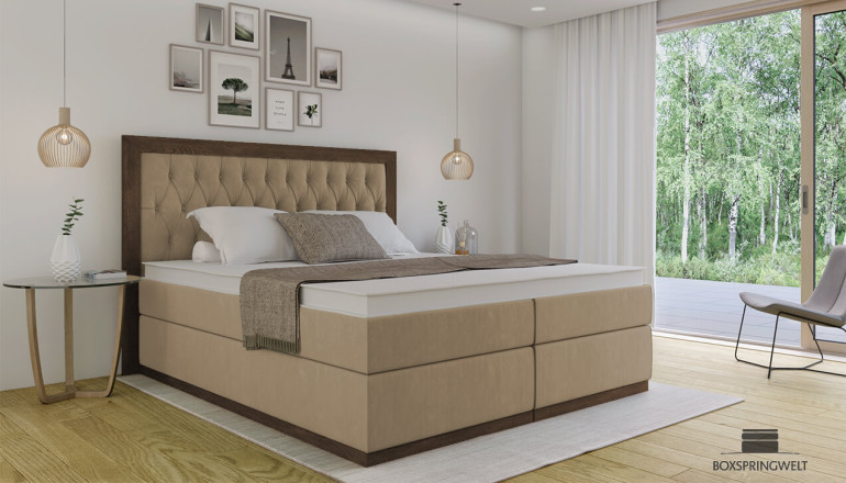 Boxspringbett Claire 160 x 210 cm Adore Beige   