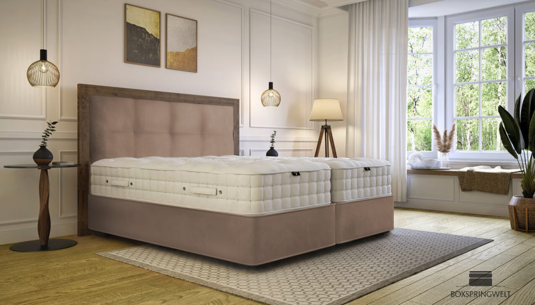 Boxspringbett Amalia in Bull Rosa