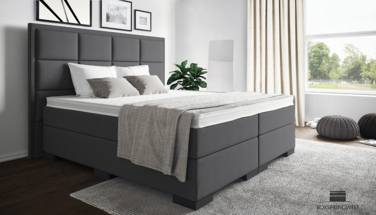 Boxspringbett Vincent 280 x 200 cm in Mine Grau